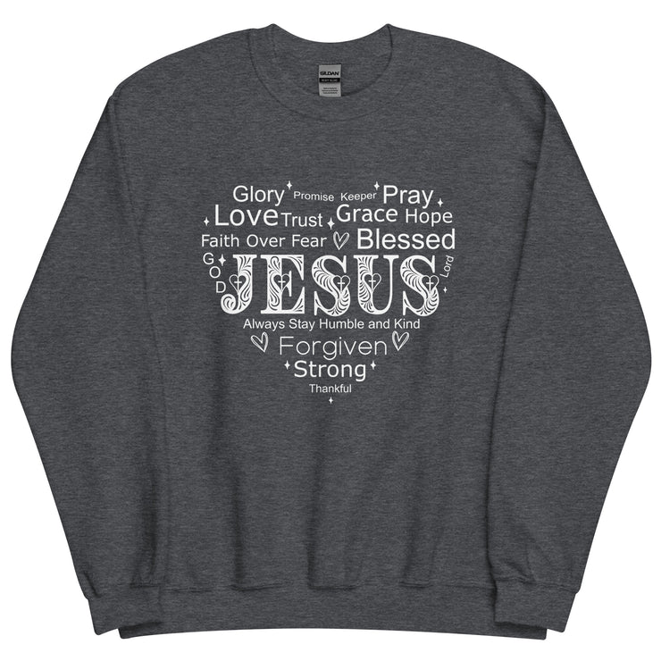 Jesus Heart Unisex Sweatshirt+