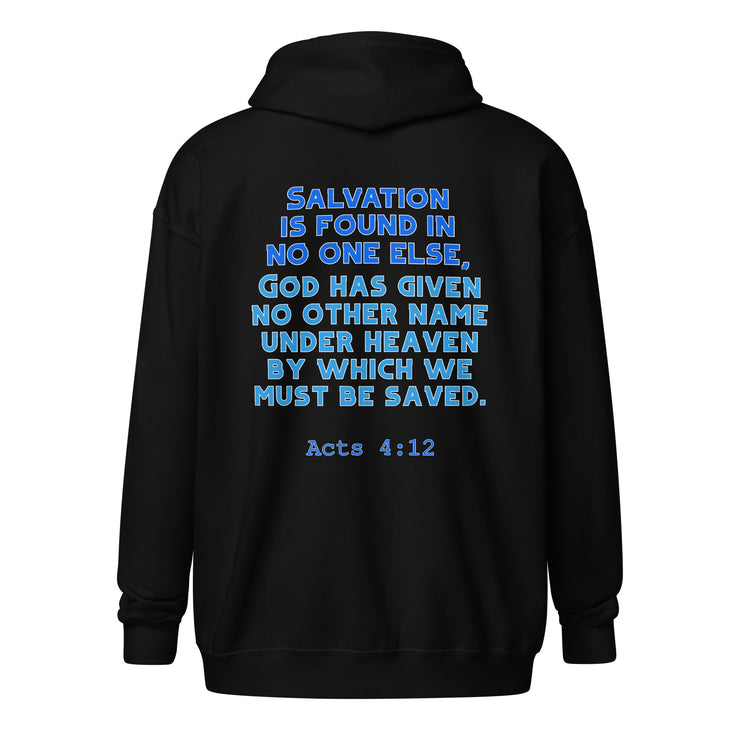 Salvation Has A Name Unisex zip hoodie+