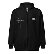 Jesus Heart Unisex Zip Hoodie+