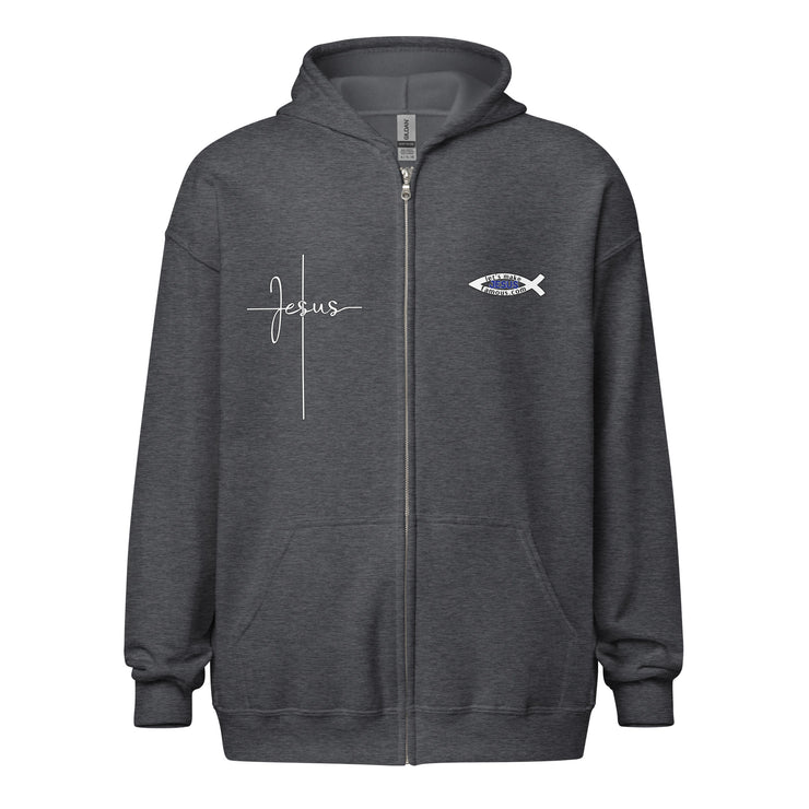 Jesus Heart Unisex Zip Hoodie+