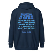 Salvation Has A Name Unisex zip hoodie+