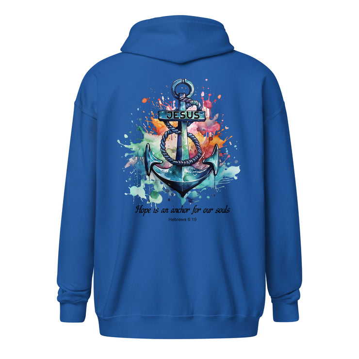 Hope is an Anchor Unisex zip hoodie+