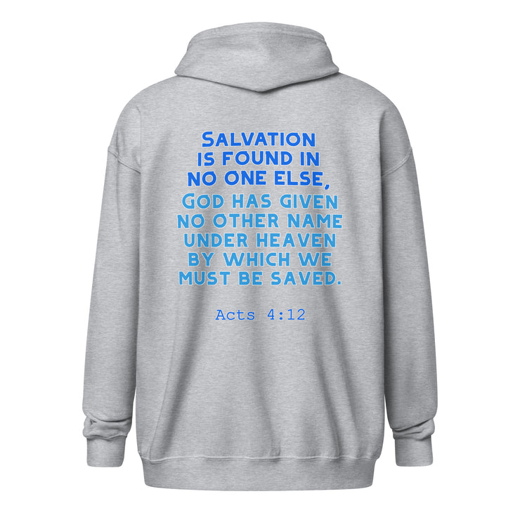 Salvation Has A Name Unisex zip hoodie+